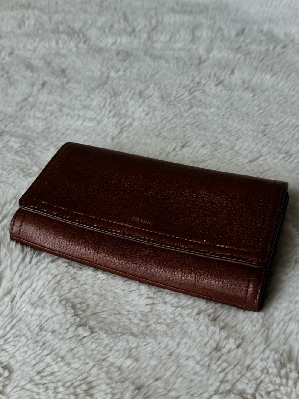 Fossil Unisex Dark Brown Leather Wallet